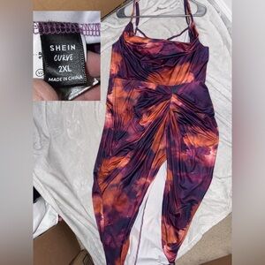 SHEIN Curve THE Purple and Orange Dress